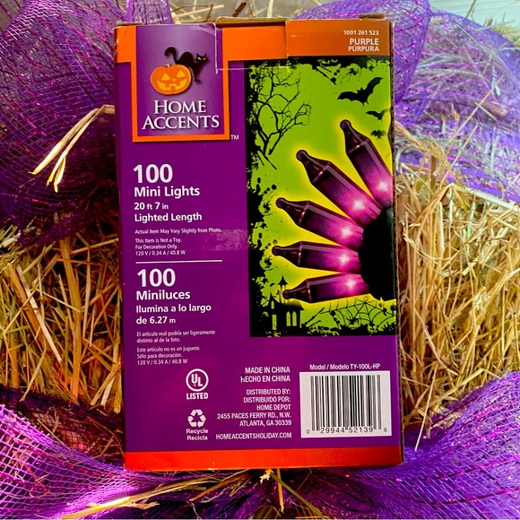 100 Purple Mini Holiday Lights 20’ft 7”in Lighted Length - Picture 3 of 6